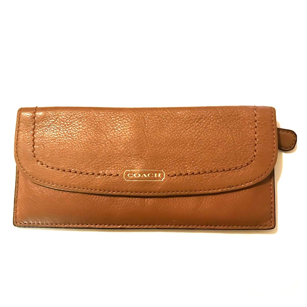 Coach Brown Leather Compact Wallet